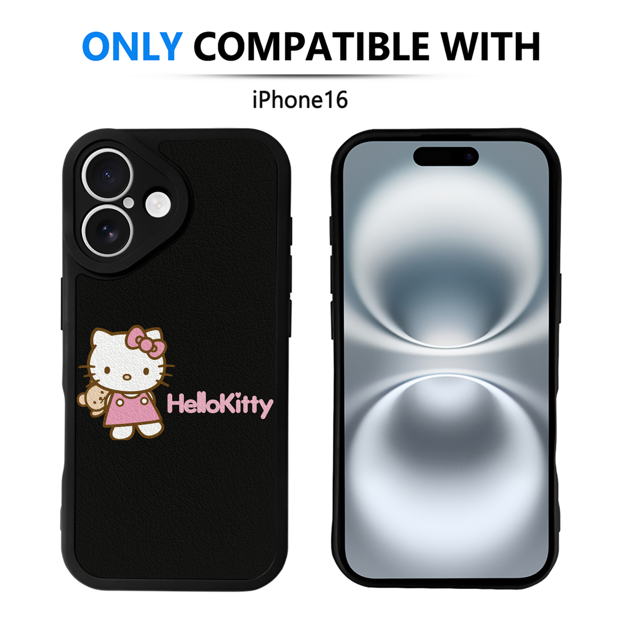 （画像用） Hello Kitty ハローキティ 【iPhone 16シリーズ対応】シリコンスマホケース（レザー調） 材質：シリコン